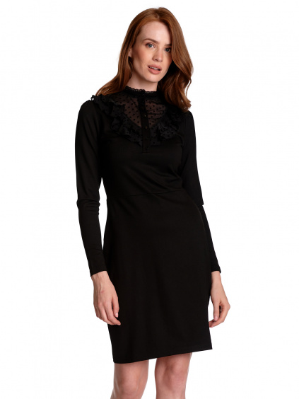 Montmartre Black -  žerzejové elegantní šaty černé Vive Maria - zepředu