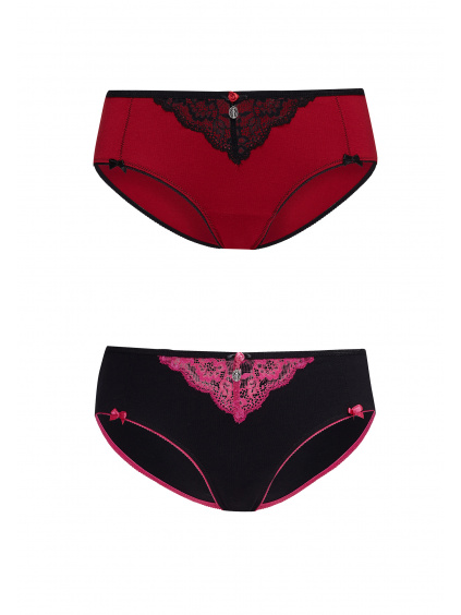 Lovely Dream  - černo/růžové kalhotky s nižší nohavičkou Vive Maria