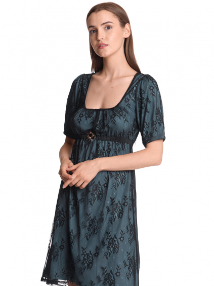 Regency - krajkové šaty černomodré Vive Maria - zepředu
