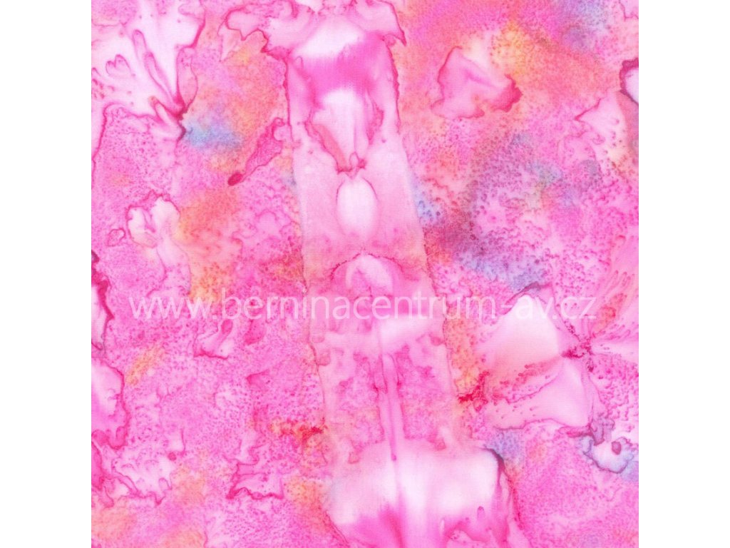 Hoffman 3018-263 bali batika růžová bavlněná látka patchwork