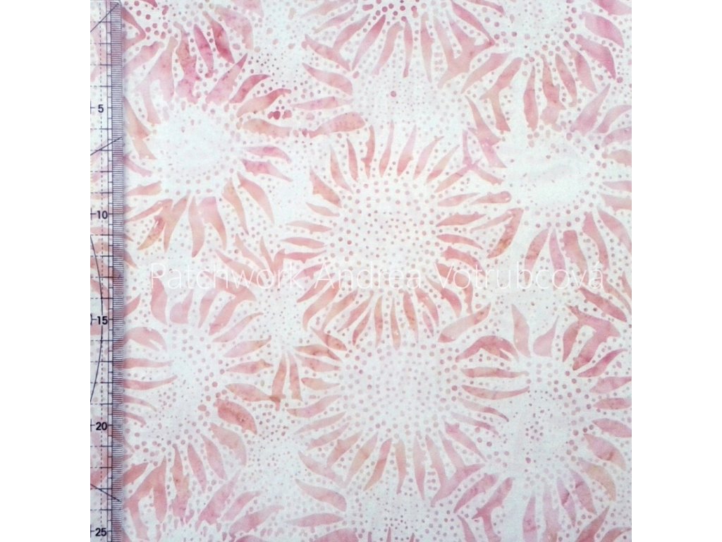 Hoffman 3354-503 bali batika potisk růžová bavlněná látka patchwork