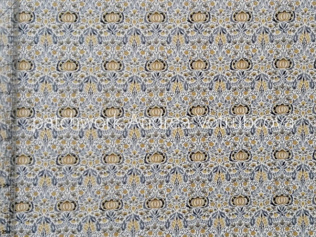 William Morris Montagu Little chintz fawn vícebarevná bavlněná látka patchwork