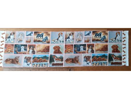 US 999-784 Psi panel malé obrázky vícebarevná bavlněná látka patchwork