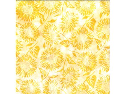 Hoffman 3373-201 bali batika žlutá bavlněná látka patchwork