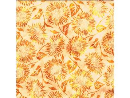 Hoffman 3373-204 bali batika oranžová bavlněná látka patchwork