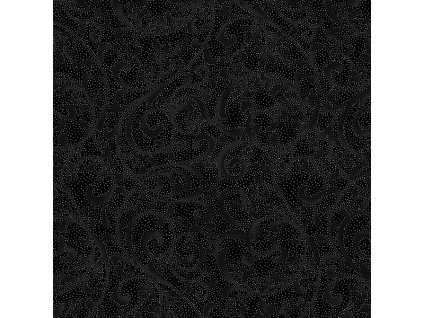 Hoffman 3296-915 Viktoriánské jmelí na černé vánoční stříbrotisk bavlněná látka