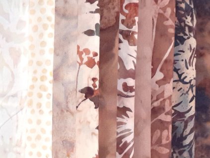 Hoffman balíček hnědá studená VI bali batika bavlněná látka patchwork