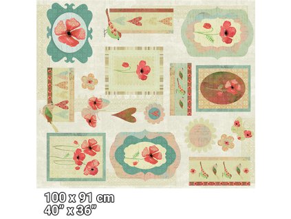 Stof 999-884 Poppy panel bavlněná látka