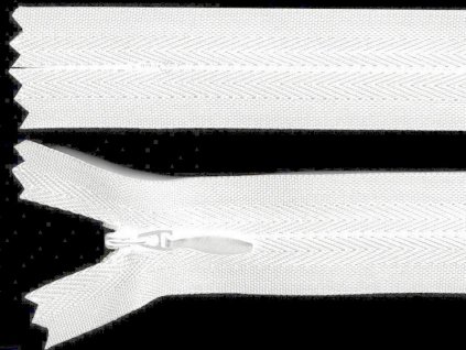 zip skryty 40cm bily