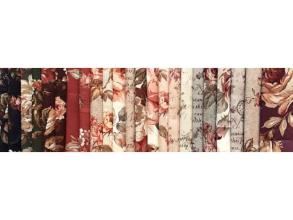 Quilt Gate balíček japonské růže 2460 bavlněné látky