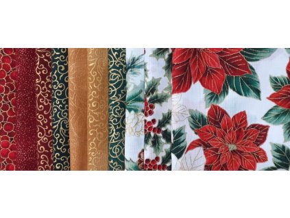 Hoffman balíček vánoce 2024 zlatotisk bavlněná látka