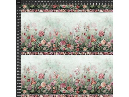 Hoffman 3906-151 Botanical House bordura  vícebarevná bavlněná látka