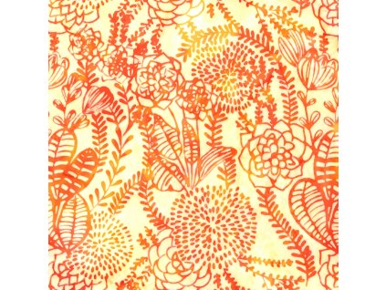 Hoffman 3379-201 bali batika oranžová bavlněná látka