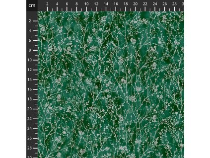 Hoffman 3903-035 Cotton and Pine zelená vánoční stříbrotisk bavlněná látka