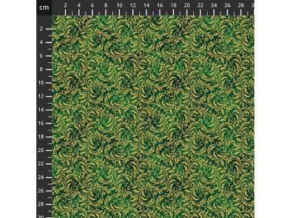 Hoffman 3298-802 Blooming Holidays vícebarevná vánoční zlatotisk bavlněná látka