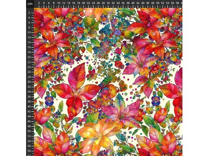 Hoffman 3906-233 Yuletide Blooms bavlněná látka patchwork