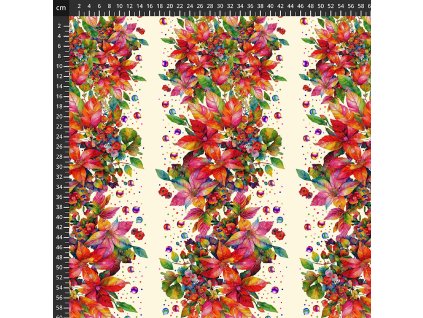 Hoffman 3906-238 Yuletide Blooms bavlněná látka patchwork
