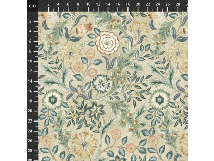 William Morris Red House 049 linen vícebarevná bavlněná látka patchwork