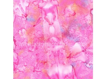 Hoffman 3018-263 bali batika růžová bavlněná látka patchwork