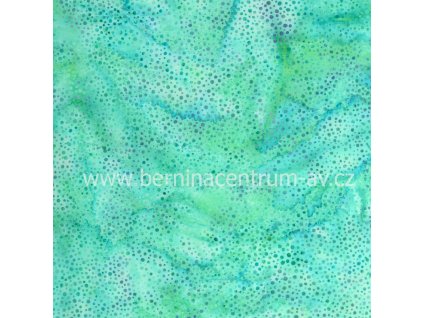 Hoffman 3019-052 bali batika puntík zelená bavlněná látka patchwork