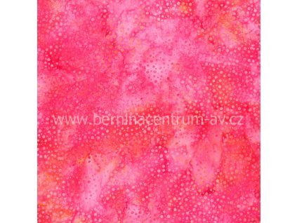 Hoffman 3019-056 bali batika puntík růžová bavlněná látka patchwork