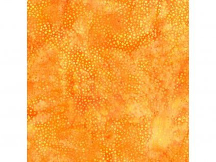 Hoffman 3019-001 bali batika puntík oranžová bavlněná látka patchwork