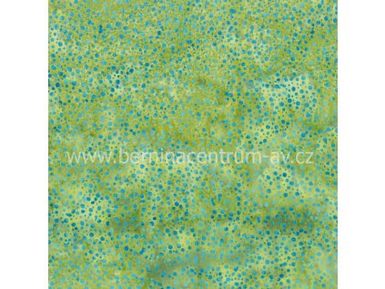 Hoffman 3019-013 bali batika puntík zelená bavlněná látka patchwork