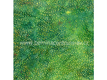 Hoffman 3019-014 bali batika puntík zelená bavlněná látka patchwork