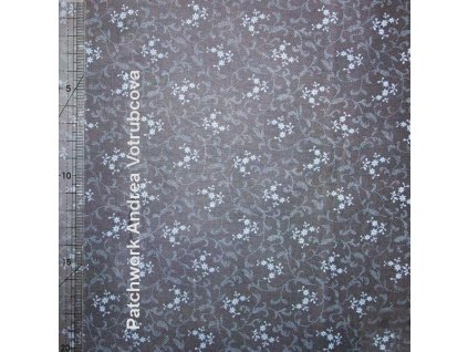 Quilt Gate 4522-908 japonská květovaná šedá bavlněná látka patchwork