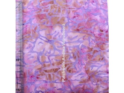 Hoffman 3345-502 bali batika potisk růžová bavlněná látka patchwork