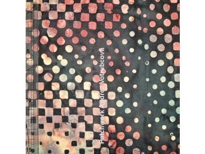 Hoffman 3345-723 bali batika potisk vícebarevná bavlněná látka patchwork
