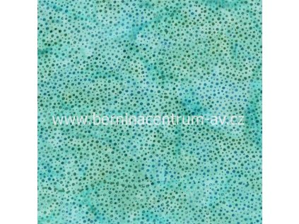 Hoffman 3019-010 bali batika puntík zelená bavlněná látka patchwork