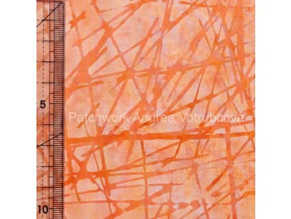 Hoffman 3343-212 bali batika potisk oranžová bavlněná látka patchwork