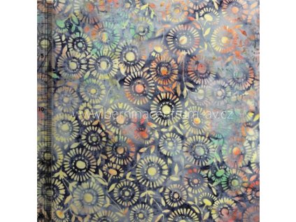 Hoffman 3349-714 bali batika potisk vícebarevná bavlněná látka patchwork