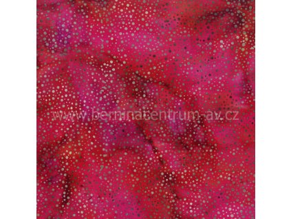 Hoffman 3019-115 bali batika puntík červená bavlněná látka patchwork
