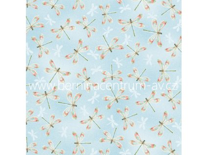 WILMINGTON PRINTS 999-90 Rainbow Seeds modrá bavlněná látka patchwork