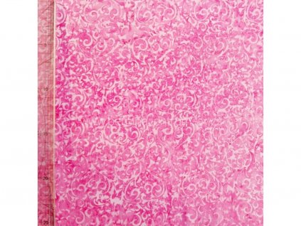 Hoffman 3360-521 bali batika růžová bavlněná látka patchwork