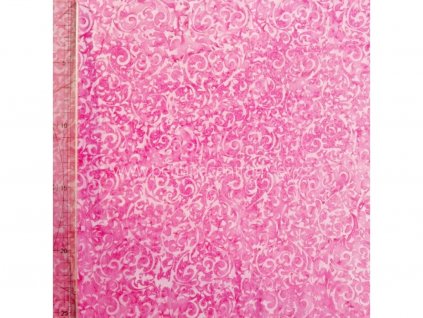 Hoffman 3360-521 bali batika růžová bavlněná látka patchwork