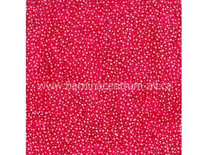 Hoffman 3019-074 bali batika puntík červená bavlněná látka patchwork