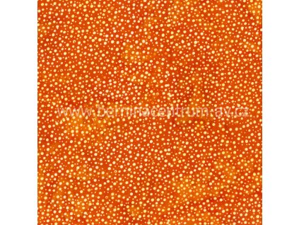 Hoffman 3019-077 bali batika puntík oranžová bavlněná látka patchwork