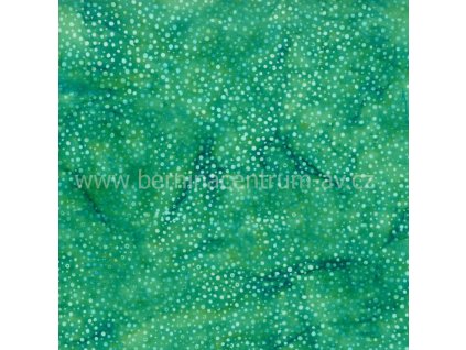 Hoffman 3019-099 bali batika puntík zelená bavlněná látka patchwork