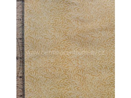 William Morris Bloomsbury Willow gold vícebarevná bavlněná látka patchwork
