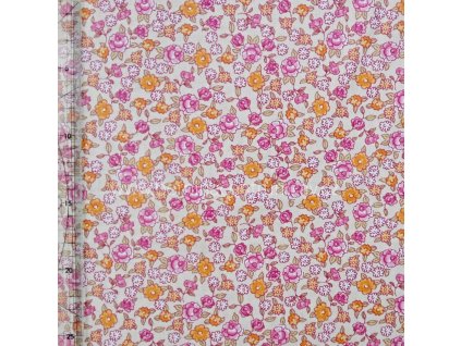 Stof 999-194 květovaná růžová bavlněná látka patchwork