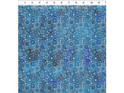 In The Beginning 999-263 Seasons modrá mandaly bavlněná látka patchwork