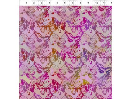 In The Beginning 999-269 Seasons vícebarevná motýli bavlněná látka patchwork