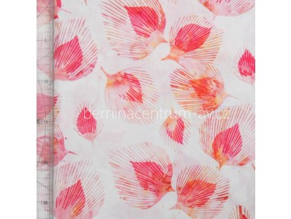 Hoffman 3364-403 bali batika růžová bavlněná látka patchwork