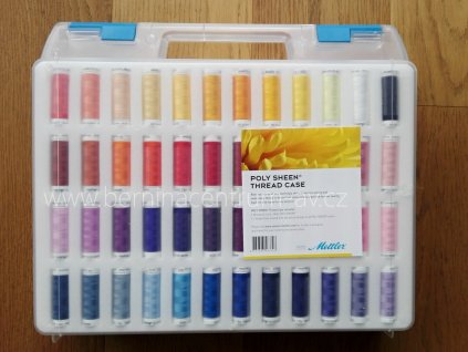 Amann Poly Sheen 40 sada nití kufr 96 ks nit polyester 200m