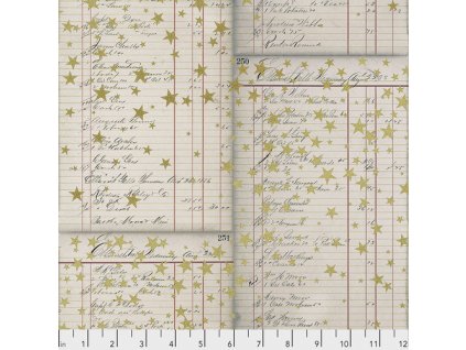 Tim Holtz Yuletide Christmas List ostatní potisk vícebarevná bavlněná látka patchwork