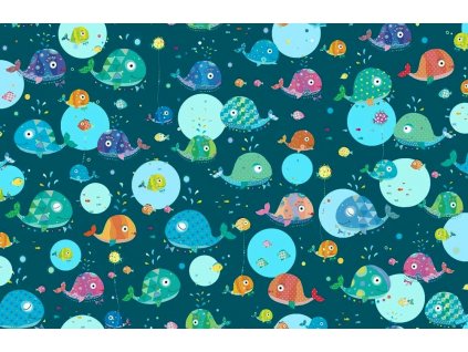 EU 999-398 Patchworkové rybičky II vícebarevná bavlněná látka patchwork