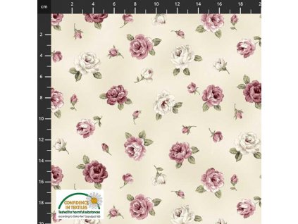 Stof 999-407 Kelly Roses květinová vícebarevná bavlněná látka patchwork